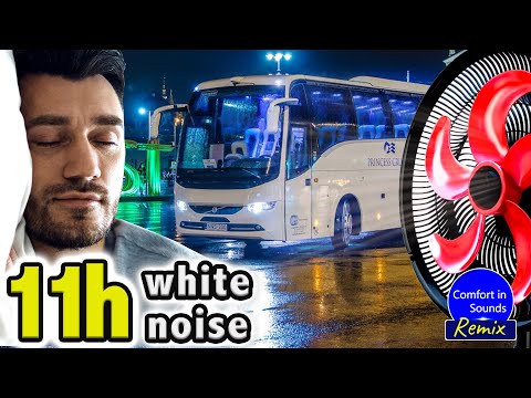 صوت ركوب الحافلة الليلية بدون إعلانات منتصف مع أصوات المروحة للنوم والاسترخاء والدراسة صوت ركوب الحافلة الليلية بدون إعلانات منتصف مع أصوات المروحة للنوم والاسترخاء والدراسة