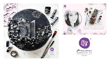 Mixed Media Canvas Tutorial "Sparkling Night" by Sanna Suomalainen