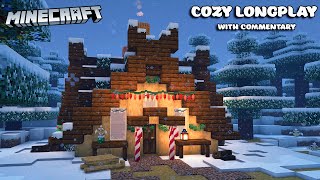 ❄️ Relaxing Minecraft Longplay with Commentary ❄️ Building a Cozy Winter Cabin screenshot 4