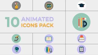 Free Education Icons - Animated 2D Badge Set (Ae, Pr, Dr, FCPX)