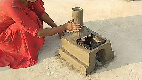 portable clay stove |primitive technology mud stove |mitti ka chulha |Desi chulha Design