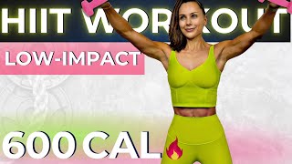 60-MIN LOW-IMPACT HIIT WORKOUT + ABS (Full Body Toning with Light Weights to Burn Fat \u0026 Sculpt Body