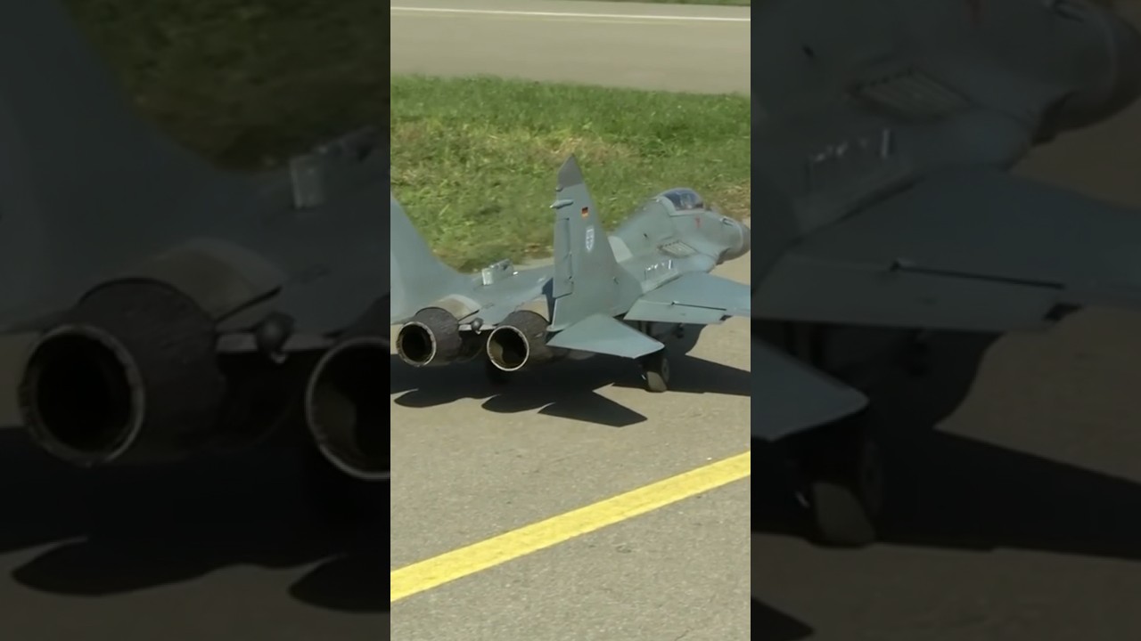 East Meets West - MIG 29, Eurofighter and F16 Taxiing to Runway at RC Flight Days Hausen