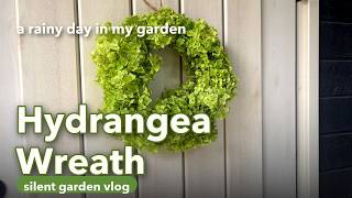 Making an Annabelle Hydrangea Wreath  Silent Garden Vlog (Rainy Day in Japan) screenshot 5