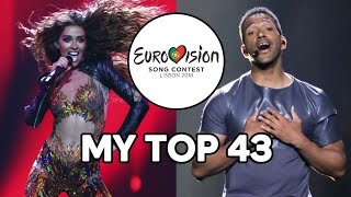 Eurovision 2018 - My Top 43 (ESC Throwback)