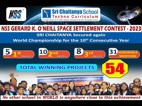 Sri Chaitanya Students Success in NSS Gerard K O Neill Space Settlement Contest || Sri Chaitanya