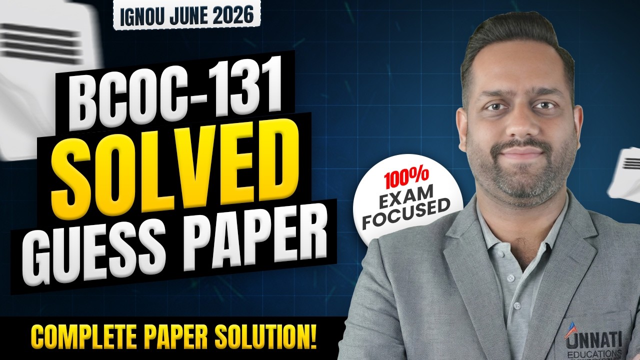 BCOC 131 Guess Paper 2026 | IGNOU BCOC 131 Financial Accounting Important Questions