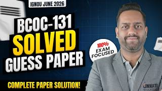 BCOC 131 Guess Paper 2026 | IGNOU BCOC 131 Financial Accounting Important Questions