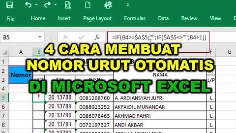 Beberapa Cara Membuat Nomor urut Otomatis Di MS Excel  Langkah ke 4 Paling Mantap