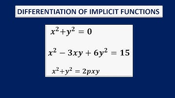 DIFFERENTIATION OF IMPLICIT FUNCTIONS - CALCULUS