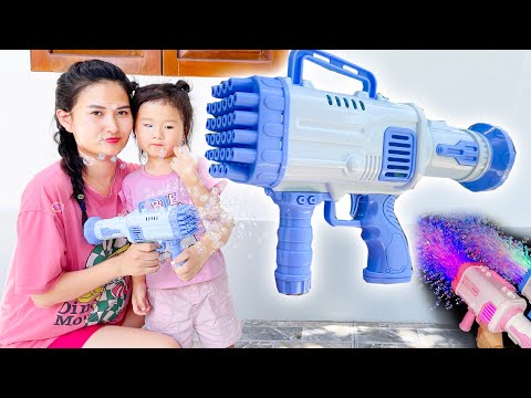 Video Changcady review súng phun bong bóng nhiều nòng, chạy... - youtube