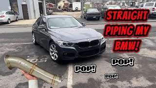 CATLESS DOWNPIPE + RESONATOR DELETE ON MY BMW 335I **LOUD**