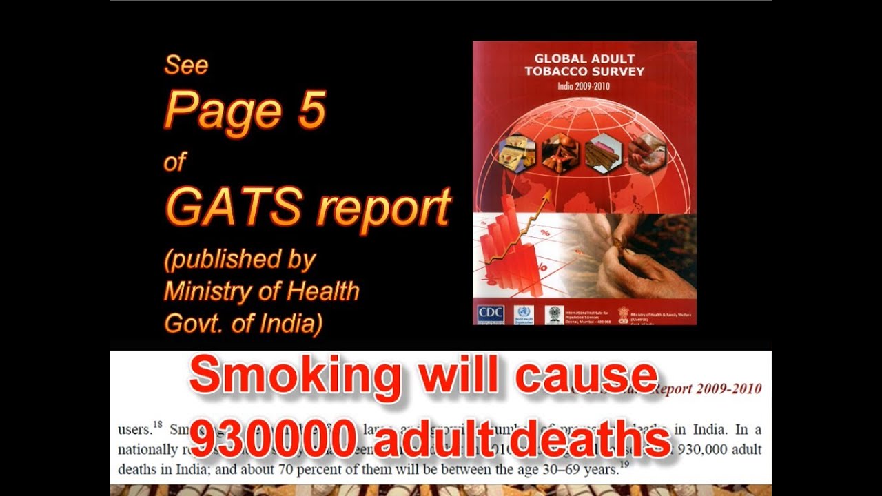 Smoking causes 93 tobacco related deaths in India YouTube