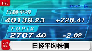 【LIVE】日経平均株価　一時4万円を突破