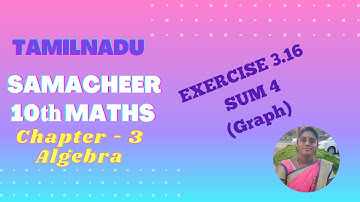 TN 10th Maths Samacheer | Ex : 3.16| Sum 4 | Chapter 3 | Algebra (Graph)