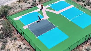 Residential Double Pickleball Court Resurfacing and Final Result