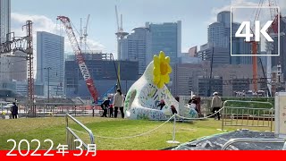 [4K] JR大阪駅→うめきた2期地区→梅北地下道→うめきた外庭SQUARE　再開発地を眺め歩く10分 [2022年3月]