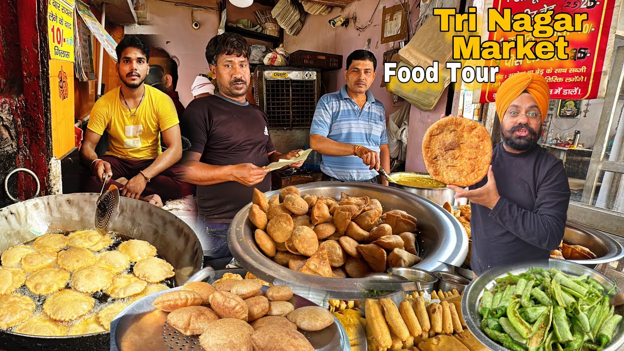 Top Famous street food in Tri Nagar  | Poori Aloo, Kachori, pakore