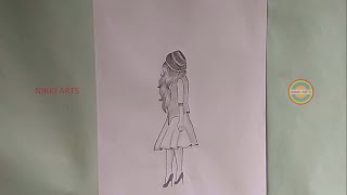 Easy way to draw a girl | How to draw a girl pencil drawing | step by step