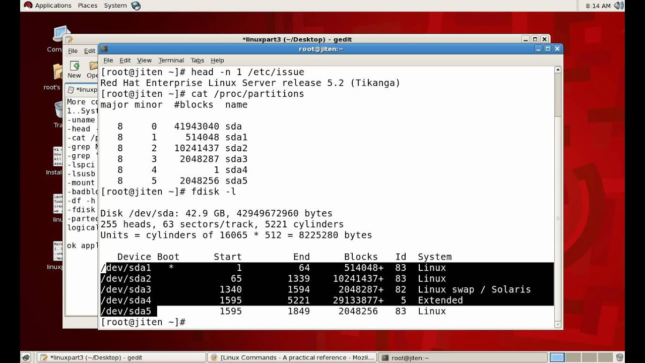 Red Hat Enterprise Linux 5 general command part 3.avi - YouTube