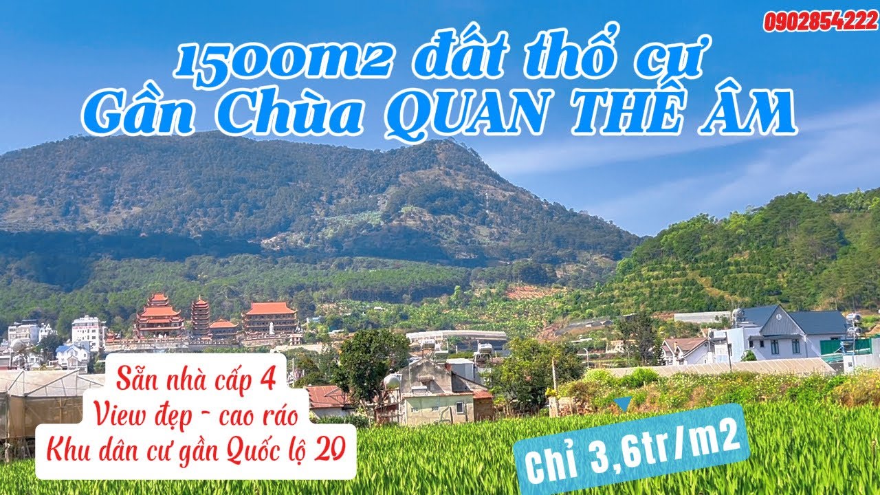 S870 - 1500m2 đất Hiệp An gần chùa Quan Thế Âm, sẵn nhà nhỏ - view đẹp