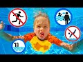 يتعلم الأطفال قواعد السلامة في المسبح 