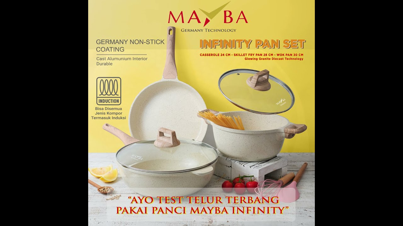PANCI MAYBA INFINITY Premium Glowing Germany Granite Anti Lengket - panci set high quality 