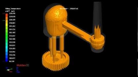 Moldex3D Filling - Temperature - Iso-Surface result
