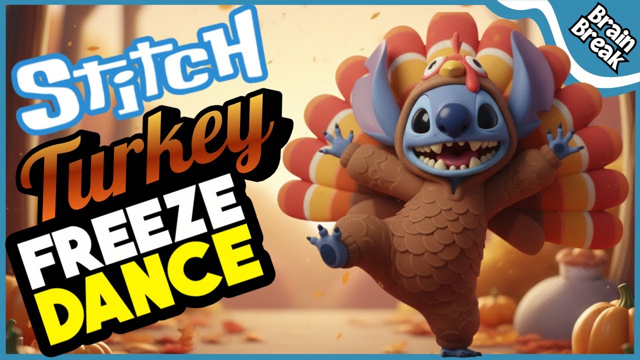 🦃 Танец «Замри, индейка!» от Стича | Развлекательная программа ко Дню благодарения для детей |