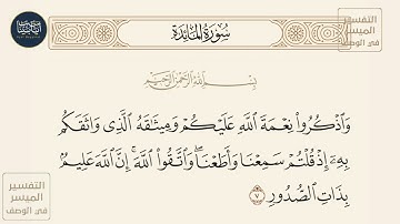 ( واذكروا نعمة الله عليكم وميثاقه الذي واثقكم به إذ قلتم سمعنا... ) سورة المائدة ايه رقم 7