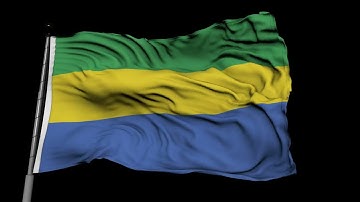 🚩Gabon Flag Waving  | GREEN SCREEN & CHROMA MATTE🚩
