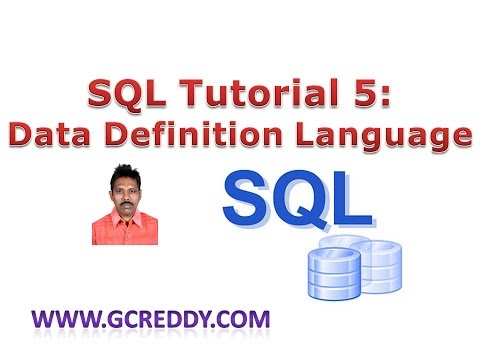 SQL Tutorial 5: Data Definition Language