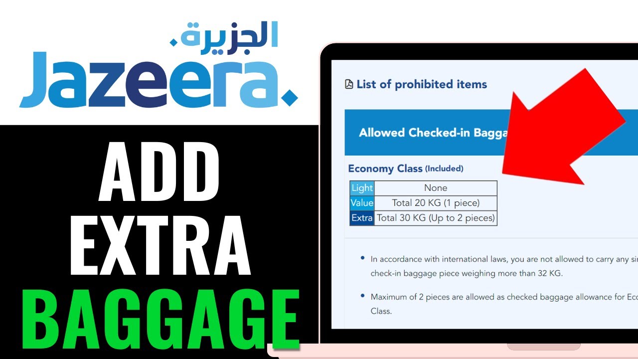 How to Add Extra Baggage in Jazeera Airways 2025 (EASY GUIDE) - YouTube