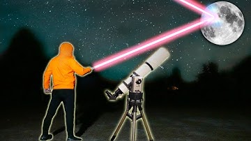 POWER LASER ATTACK at the MOON.. LOOKING through a TELESCOPE