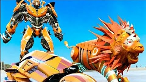Robot lion bike game ! an amazing video of robot game 🤖🤖🤖
