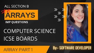 Unlock Success: ICSE Computer Science - Array All Questions Part 1 #icseboard #arraysinjava