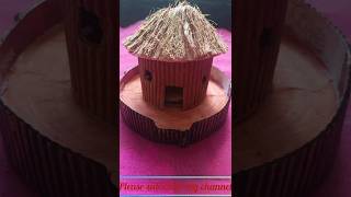 DIY How To Make Mini Hut With Cardboard / Mitti House Easy