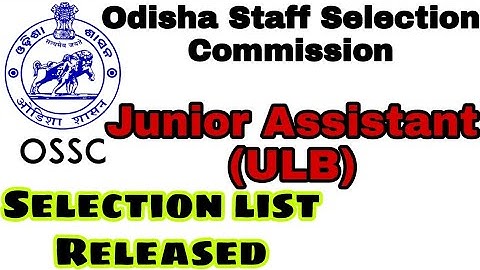 Junior Assistant (ULB) Result declared !! OSSC || Mo Parikshya ||