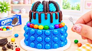 Miniature Oreo Cake | Cute Blue Chocolate Drip Cake Decorating by Daisy Mini Cakes