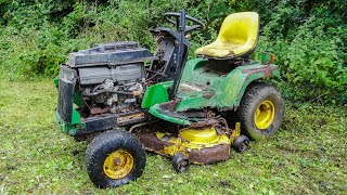 DESTROYED JOHN DEERE MOWER  Will it Run?