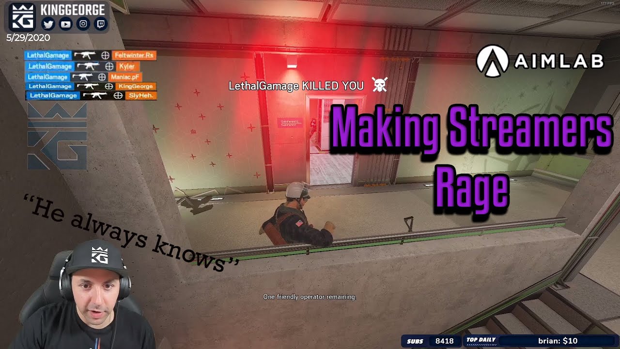 Making Streamers Rage - Rainbow Six Siege - YouTube