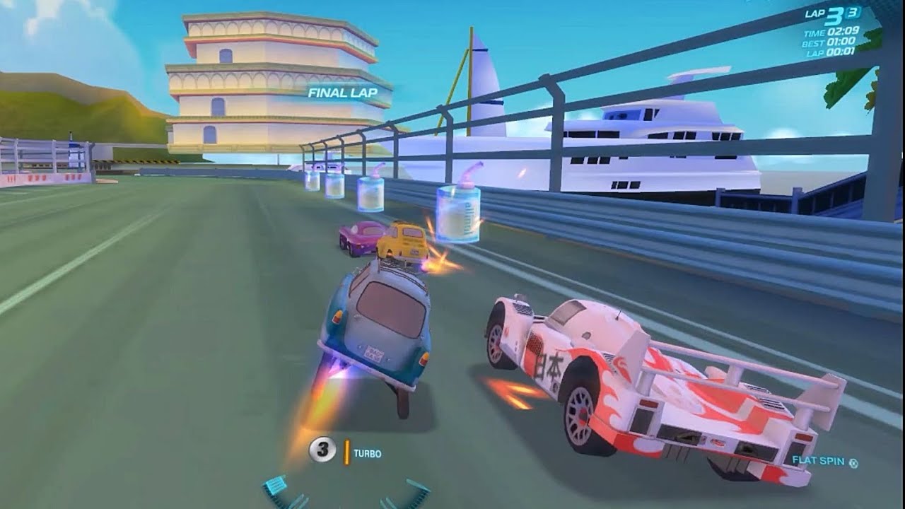 Professor Z race at Mountain Run, Cars 2 The Video Game PC Gameplay ...