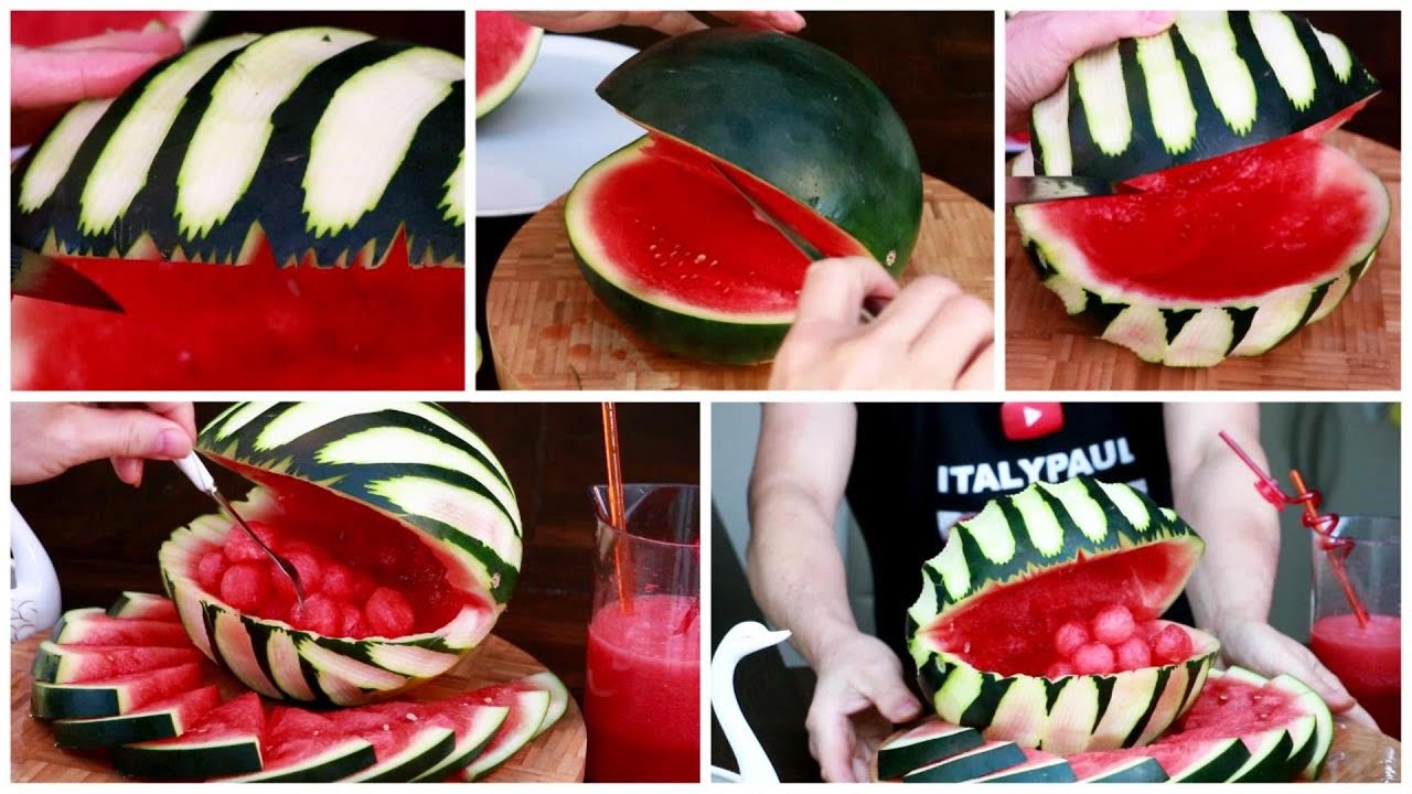 Watermelon Making a Sea Shell - Super Watermelon Decoration Ideas