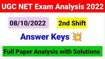 UGC NET Paper Analysis held on 8 October 2nd Shift 2022| 8 October ugc net paper analysis 2022