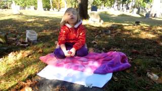 Miss P. and her Gravestone Rubbing