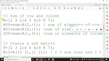Operations on Matrices in MATLAB Part 2 | Computing Tools for Mathematics Lecture 3