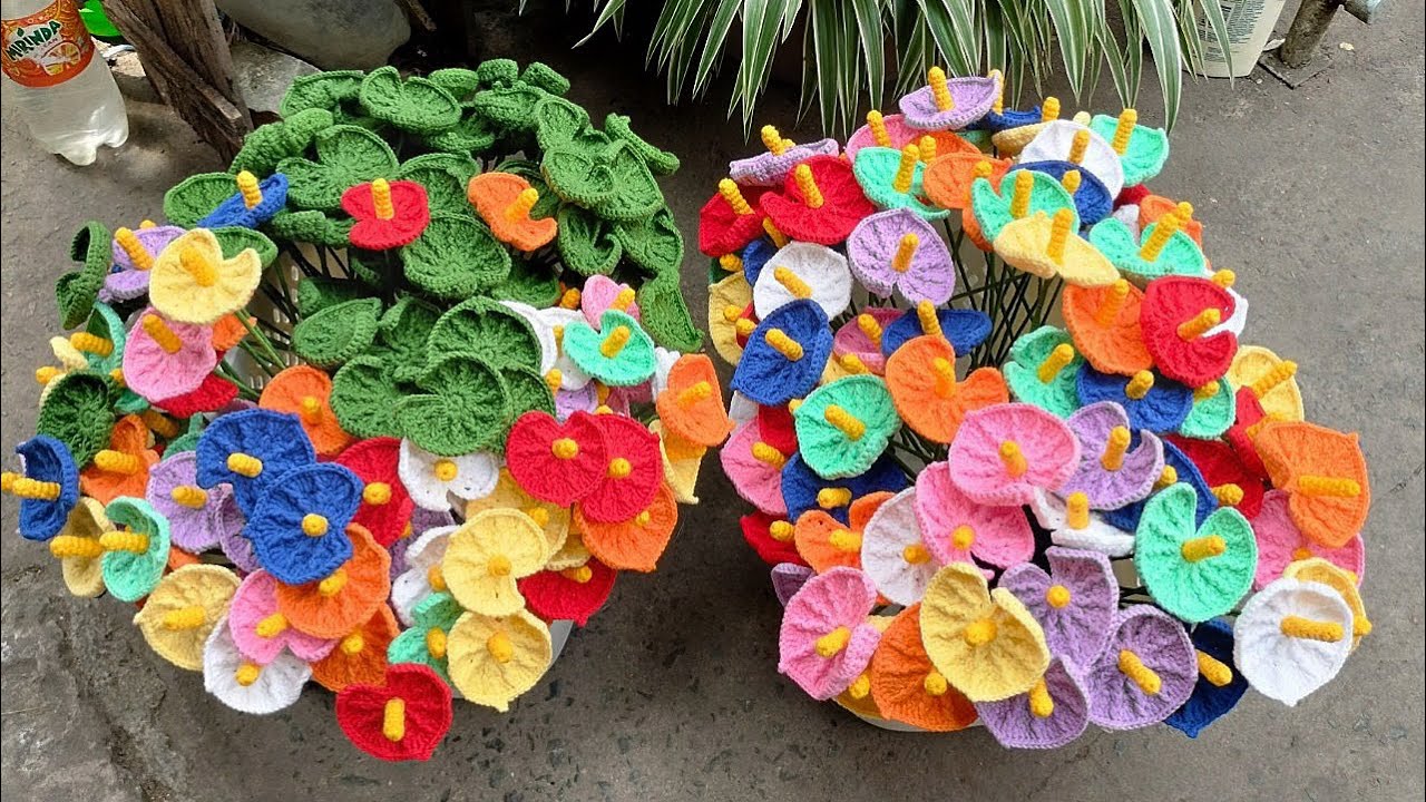 How to crochet anthurium flowers | Hướng dẫn móc hoa hồng môn- crochet flowers #mochoalen