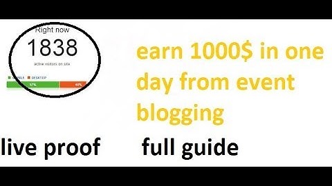How to make 1000$ in one day from Event Blogging  - Short Term Method I What is Event Blogging