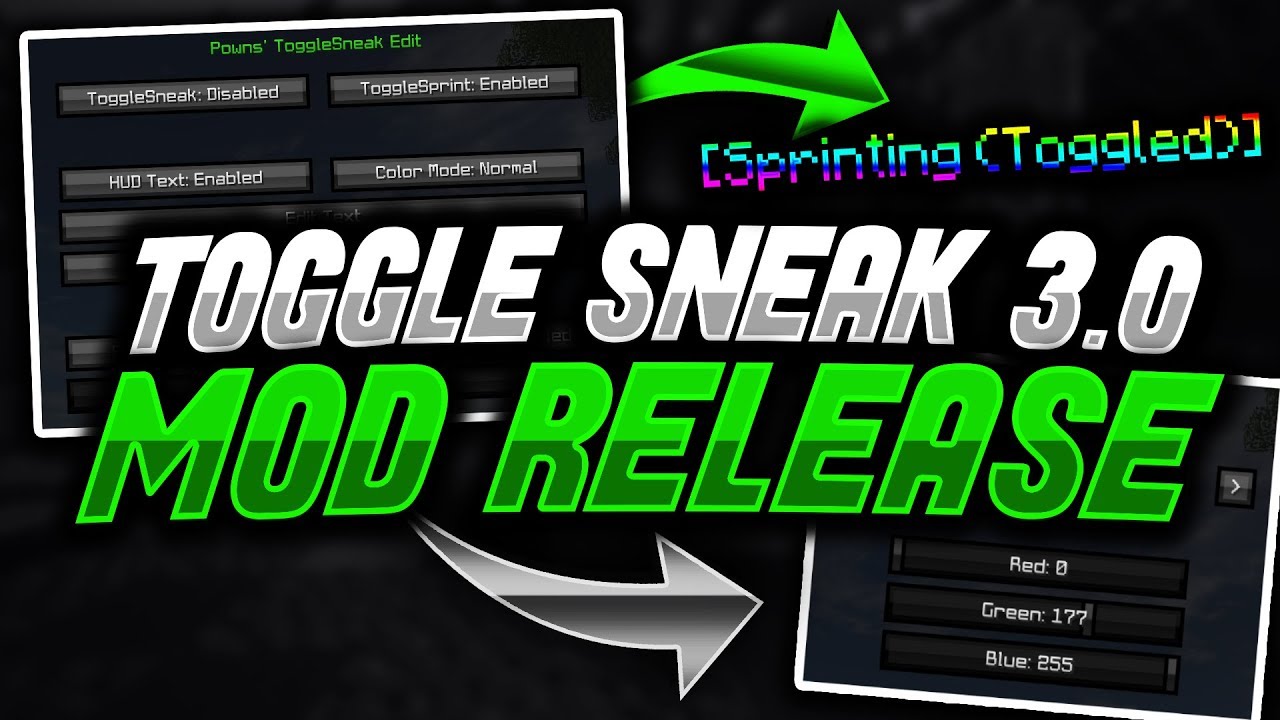 Togglesneak 3 0 Mod Release Custom Text Color Position More Youtube