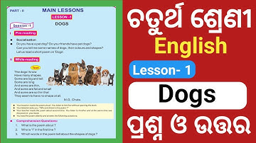 Dogs Class 4 Question Answer | Class 4 English Lesson 1 Dogs Question Answer | Odia Medium |